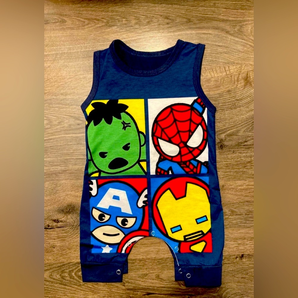 Beautiful Marvel character one piece. 
Hulk SpiderMan CaptainAmerica IronMan